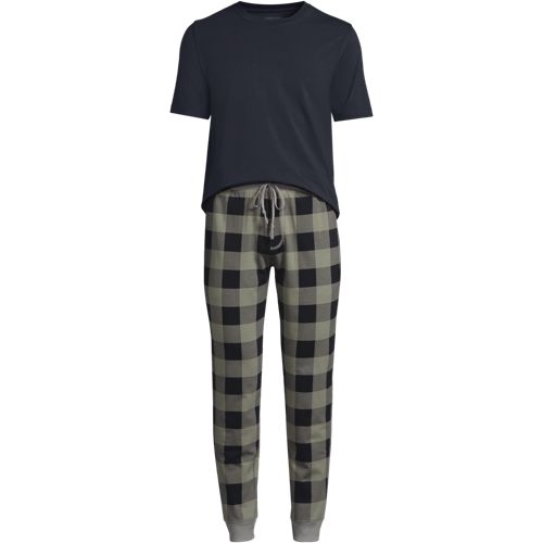 Jersey Pyjama Set, Men, size: S, regular, Grey, Cotton-blend, by Lands' End
