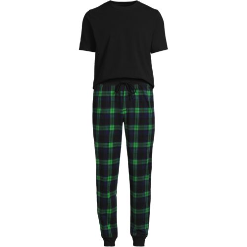 Jersey Pyjama Set, Men, size: S, regular, Green, Cotton-blend, by Lands' End