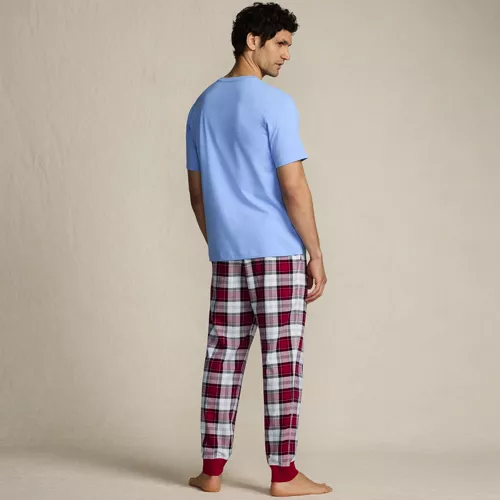 Men's Knit Jersey Pajama Sleep Set, Back