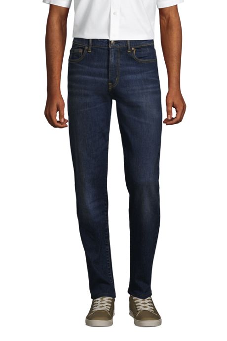 Para Hombre expandir una banda de cintura Denim Jeans 32-48 Comfort Regular Fit Llano Cómodos Trabajo