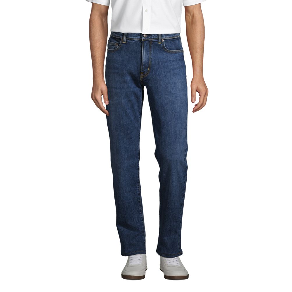 Men's Comfort Waist Traditional Fit Comfort-First Jeans | Lands' End