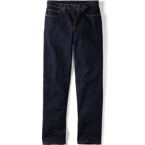 Stretch Denim Jeans, Traditional Fit, Men, size: 33, regular, Blue, Cotton-blend, by Lands' End