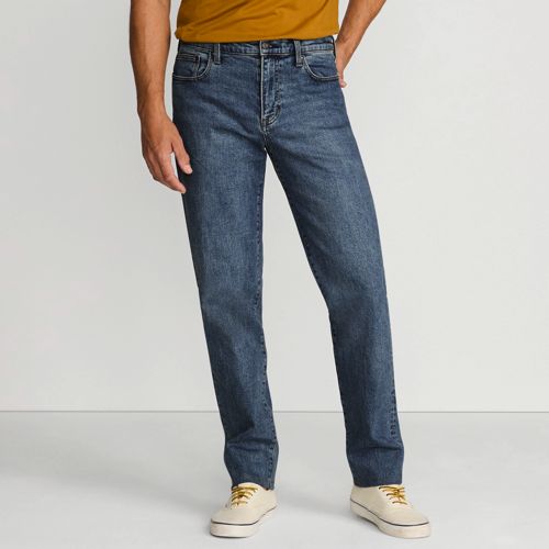  Lands' End Classic Fit Denim-jeans Mit Stretch, In Wunschlänge, Herren, Größe:56 Regular, Blau, Baumwoll-mischung, By Lands' End 