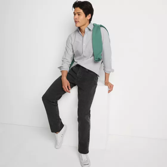 Men's Tall Stretch Traditional Fit Jean Washed Black - primary