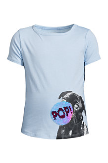 Kurzarm-Grafik-T-Shirt mit rundem Saum für Mädchen 