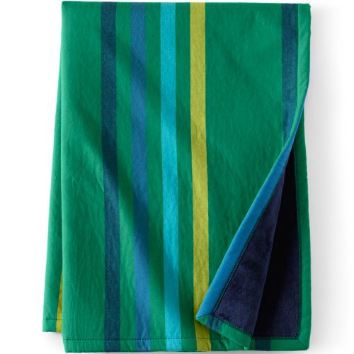 Lands' End Cozy Plush Fleece Throw Blanket, Size: Regular No Sz, Blue