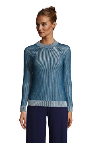 売れ筋商品|||ランズエンド ニット&セーター アウター レディース Women's Drifter Raglan Sleeve Easy Fit Sweater Fresh ivory/blue stripe Women's Drifter Raglan Sleeve Easy Fit Sweater | Lands' End
