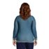 Women's Plus Size Cotton Drifter Shaker Doubled Crew Neck Sweater, Back