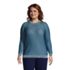 Women's Plus Size Cotton Drifter Shaker Doubled Crew Neck Sweater, Front