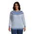 Women's Plus Size Cotton Drifter Shaker Doubled Crew Neck Sweater - Striped Yoke, Front