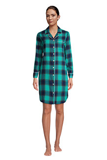 Women's Long Sleeve Flannel Nightshirt 