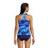 Women's Chlorine Resistant Zip Front Tankini Swimsuit Top , Back