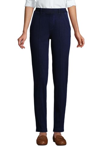 Pantalon Fuselé Sport Knit en Jersey Denim, Femme Stature Standard