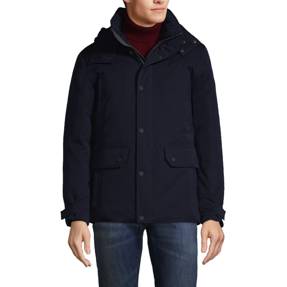 Lands end men's hooded clearance down jacket