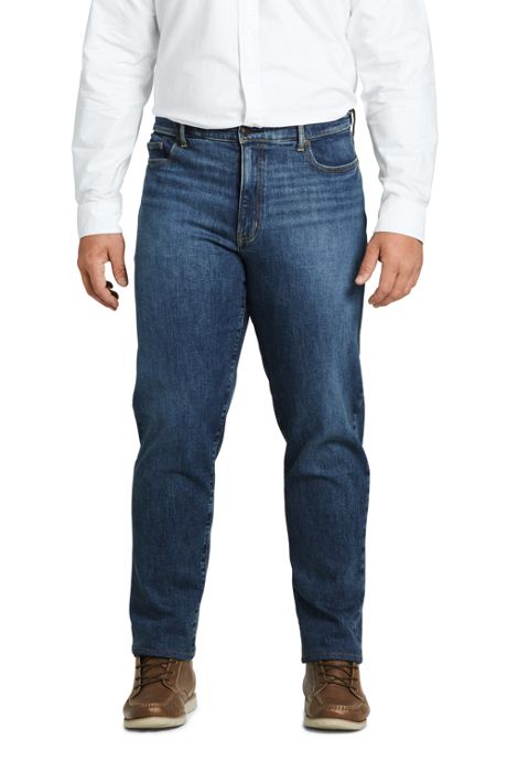 Para Hombre expandir una banda de cintura Denim Jeans 32-48 Comfort Regular Fit Llano Cómodos Trabajo