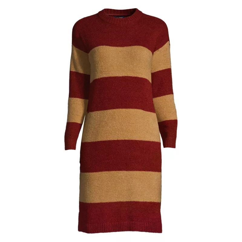 Women's Slounge Crew Neck Dress - Stripe, Front