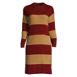 Women's Plus Size Lounge Crew Neck Slounge Dress - Stripe, Front