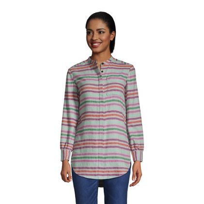 Women's Flannel A-Line Long Sleeve Tunic Top - image 1