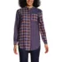 Women's Flannel A-Line Long Sleeve Tunic Top, Front