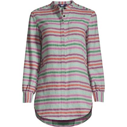 Women's Plus Size Flannel A-Line Long Sleeve Tunic Top - image 1