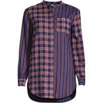Chemise Femme Lands' End Multicolore - Taille M (10) - Flanelle à Carreaux - Manches Longues