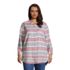 Women's Plus Size Flannel A-Line Long Sleeve Tunic Top, Front