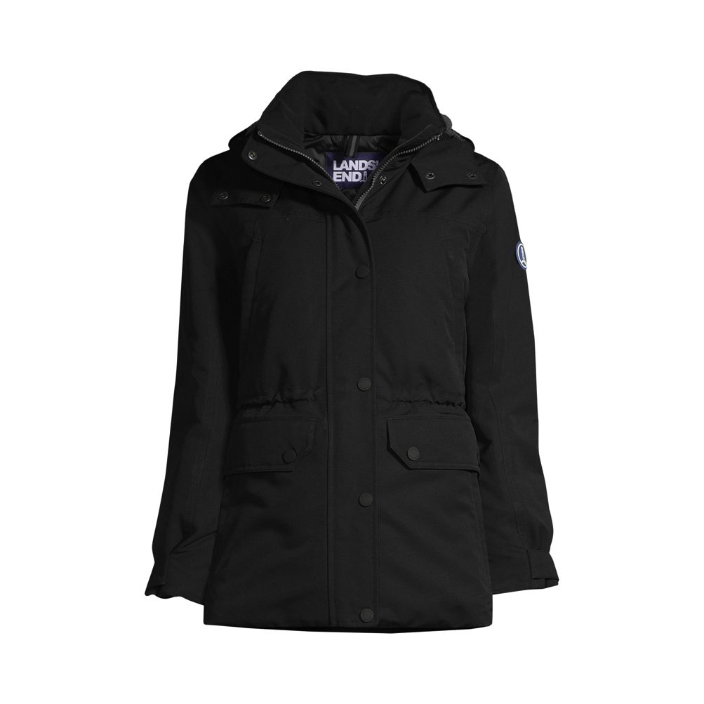 Lands' End Expedition parka impermeable de plumón para mujer con capucha de  piel sintética