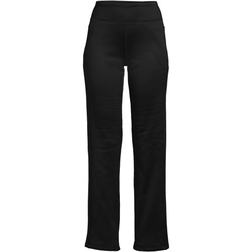 NWT LAND'S END Size XL/ TALL ST Long Yoga Pants Fleece Lined Black Active