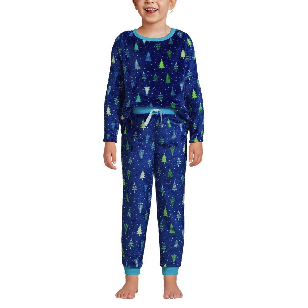 Kids Long Sleeve Plush Fleece Pajama Set