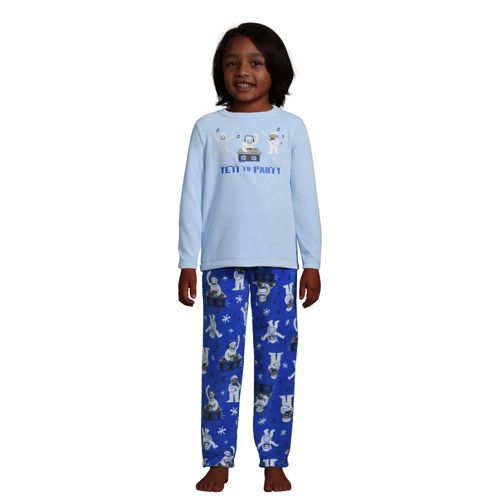 Fleece Pyjama mit Grafik Print f r Kinder Lands End