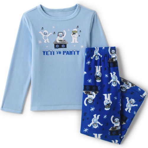 Fleece-Pyjama mit Grafik-Print für Kinder