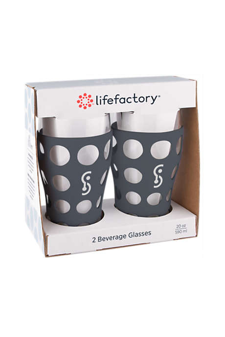 lifefactory 20oz Beverage Pint Glass with Silicone Sleeve 2 Pack
