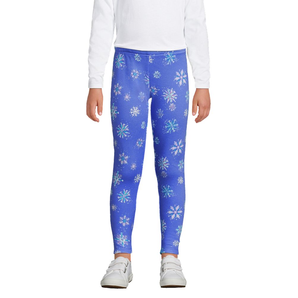 Toddler Girls' Penguin Snowflakes Fleece Leggings in Lagos Island