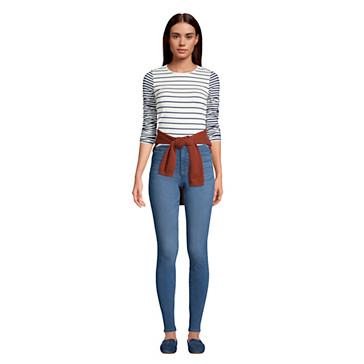 High Waist Leggings-Jeans mit Stretch Indigo für Damen image number 4