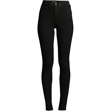 Schwarze High Waist Leggings-Jeans mit Stretch für Damen image number 3