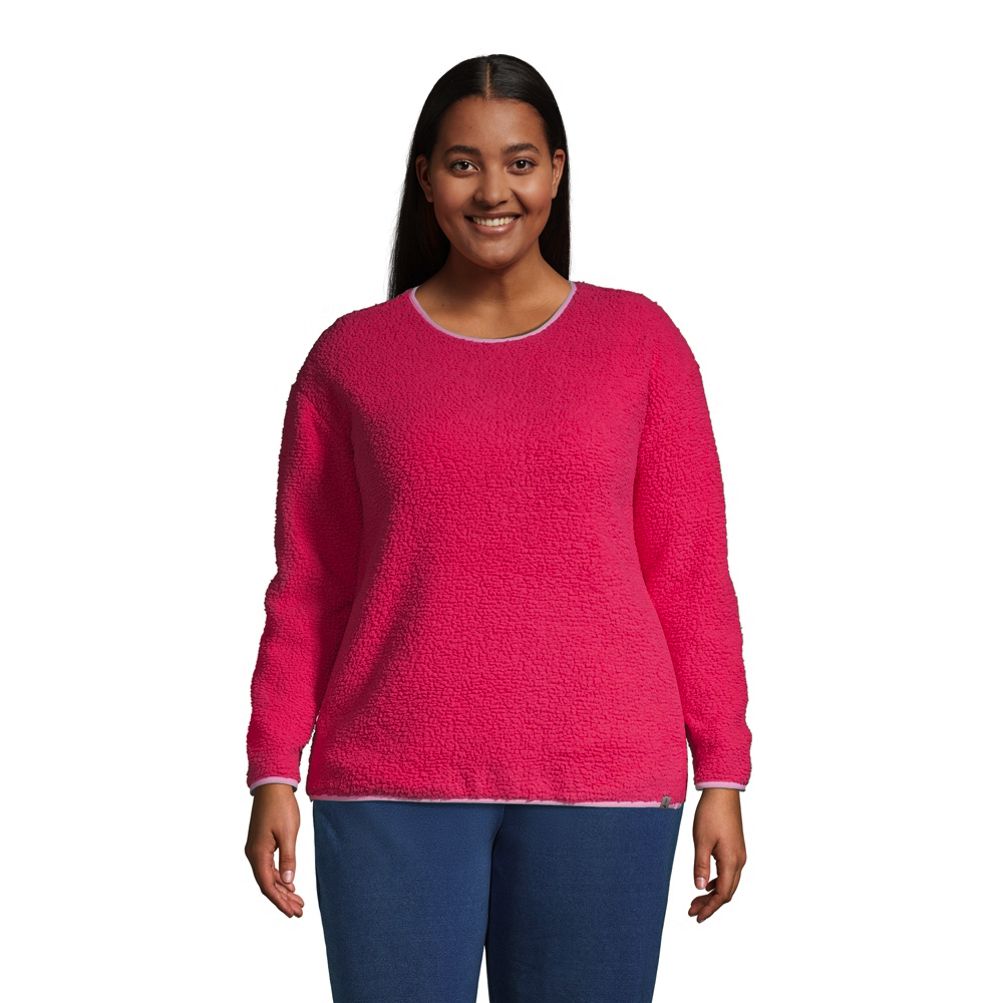 Sherpa pullover womens plus size sale