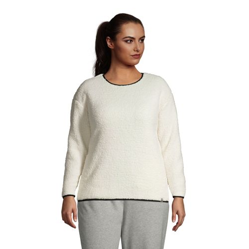 Lands' End Womens Serious Sweats Long Sleeve Collared Pullover Forest Moss  Regular X-Small at  Women's Clothing store