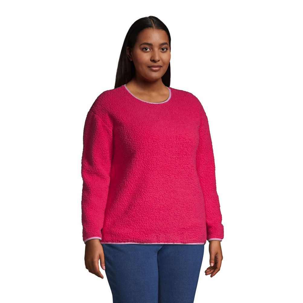 Plus Size Women's Fleece Sweatshirt By Woman Within In Raspberry (Size L)