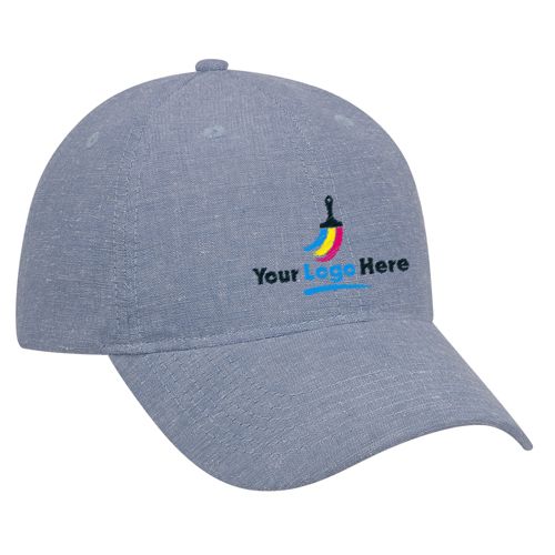 Low Profile Custom Embroidered Cotton Chambray Baseball Cap