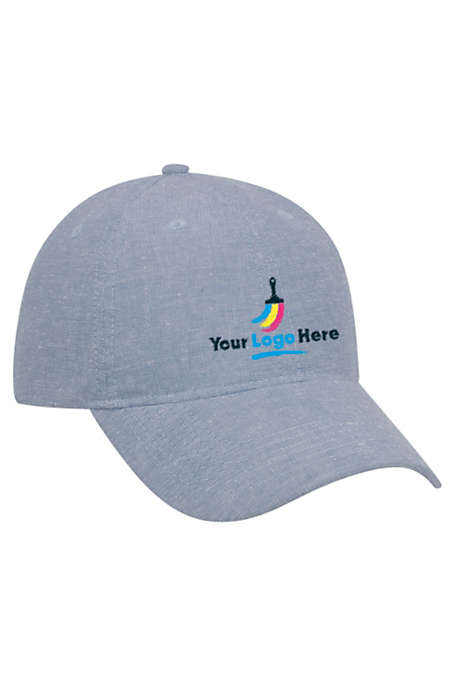 Low Profile Custom Embroidered Cotton Chambray Baseball Cap