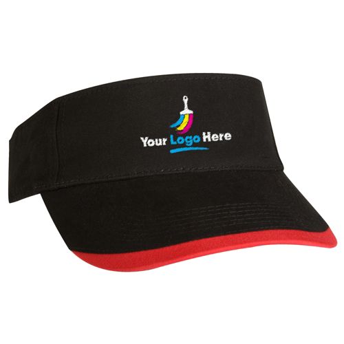 Brushed Cotton Twill Custom Embroidered Visor Hat