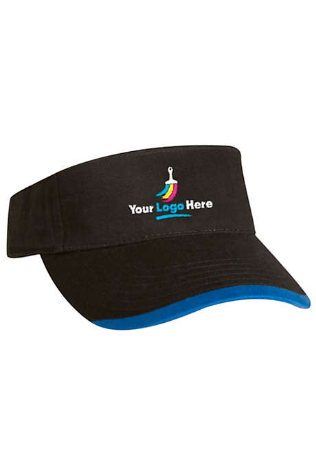 Brushed Cotton Twill Custom Embroidered Visor Hat