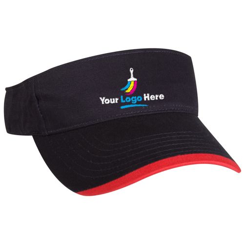 Brushed Cotton Twill Custom Embroidered Visor Hat