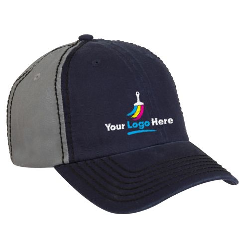 Color Block Custom Embroidered Cotton Twill Baseball Cap