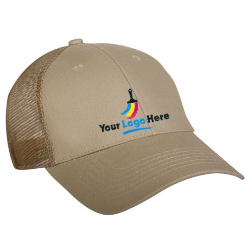 Brushed Cotton Twill Custom Logo Trucker Hat