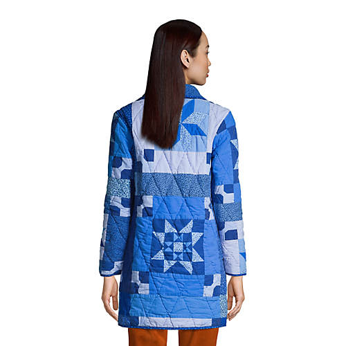 Women's Patchwork Quilted Coat - Secondary