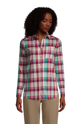 Women's Long Sleeve Knit Cotton Button Down Shirt