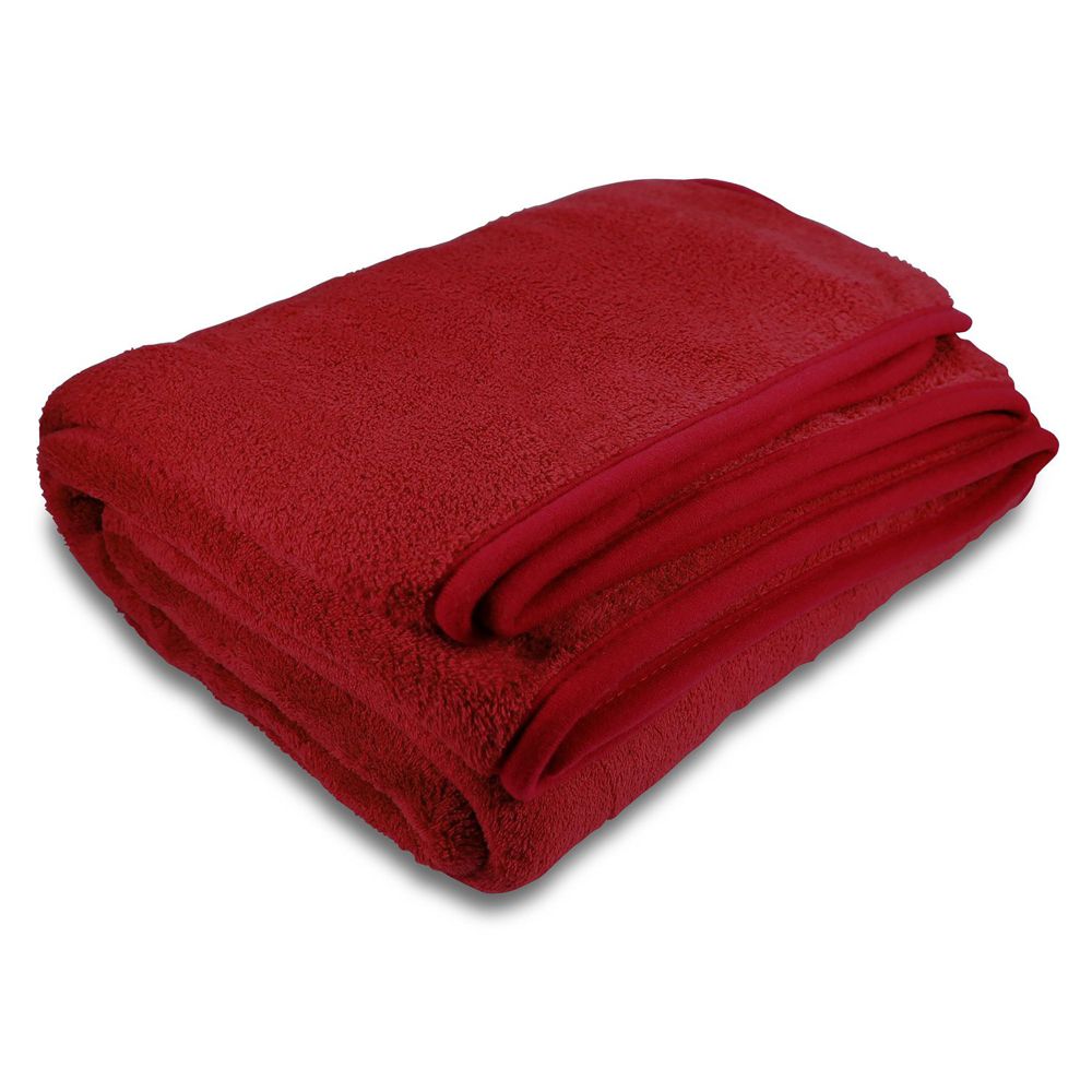 Coral Fleece Custom Embroidered Throw Blanket - Red - One Size