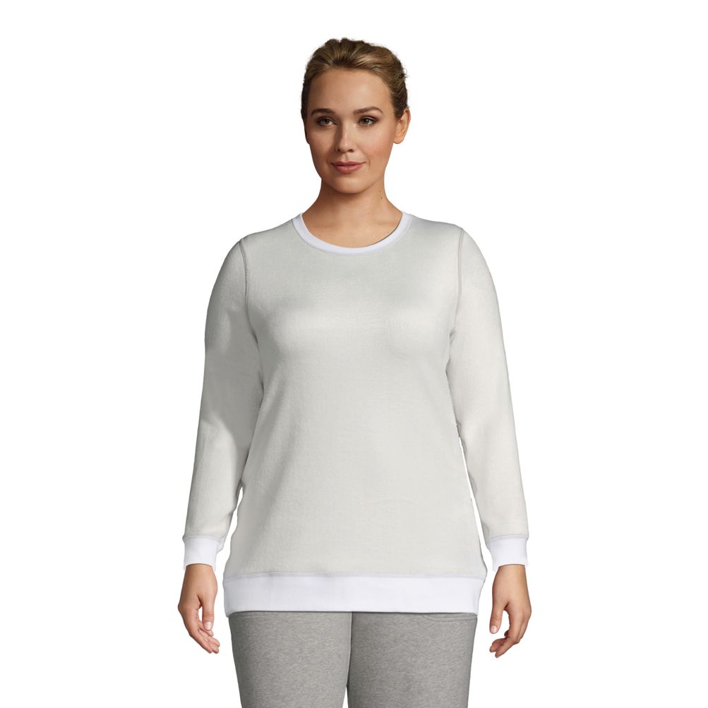 Buy Woman Within Plus Size Cozy Fleece Tunic Sweatshirt Heather