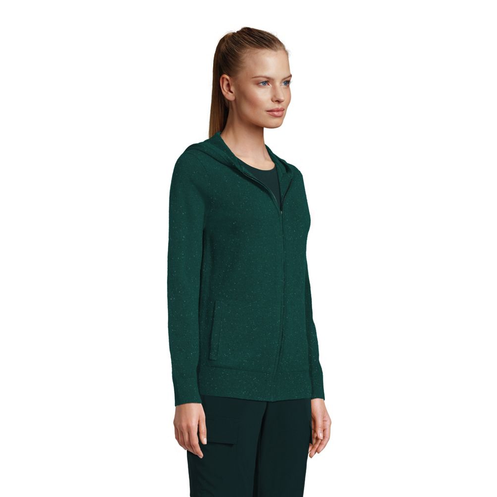 Women's Cashmere Front Zip Hoodie Sweater | Lands' End